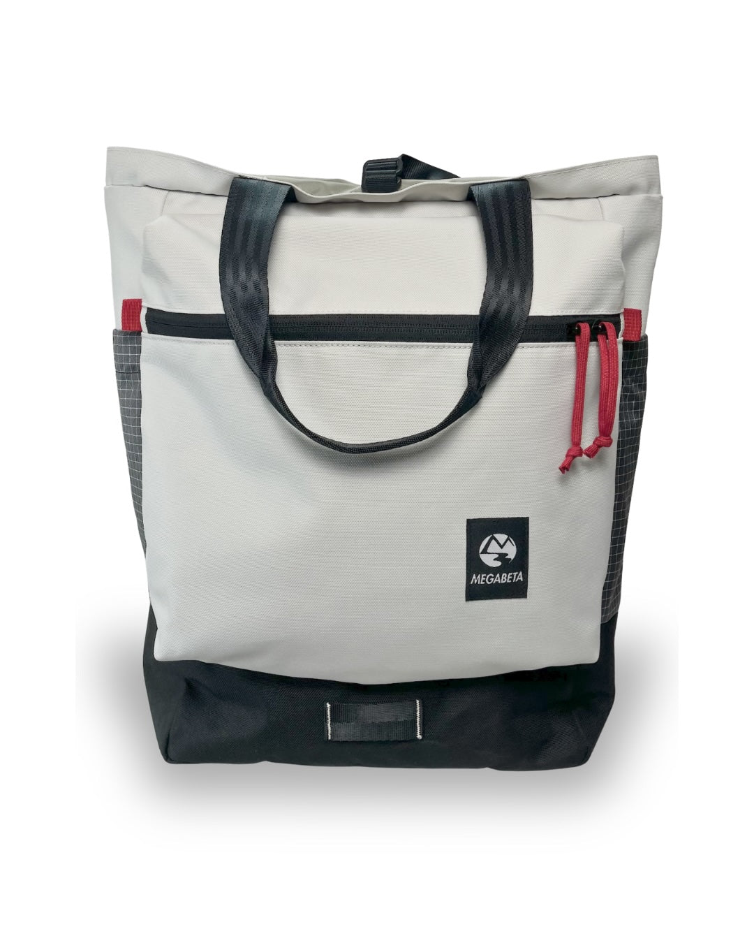 Max Edition Black & White and Silver Geometric Convertible Tote-Backpack Convertible Totepack – Megabeta Climbing main image 4